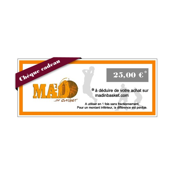 Chèque cadeau 25 euros Chèque cadeau 25 euros