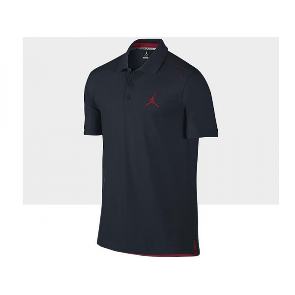 Jordan Top To Bottom Polo Black-Red Jordan Top To Bottom Polo Black-Red